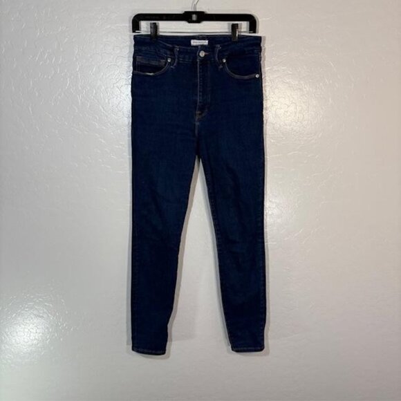 Good American Jeans Womens 6-12 Dark Wash Blue Always Fits Waist Stretch GA0478T - Picture 1 of 7